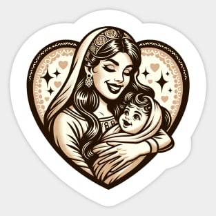 Vintage Motherhood Love Heart Symbol of Maternal Affection Sticker